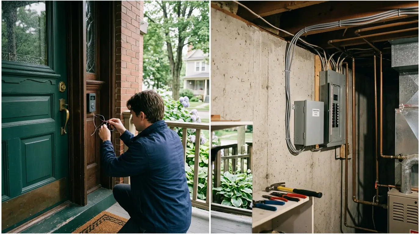 Video doorbell hardwired at a Grand Rapids front door