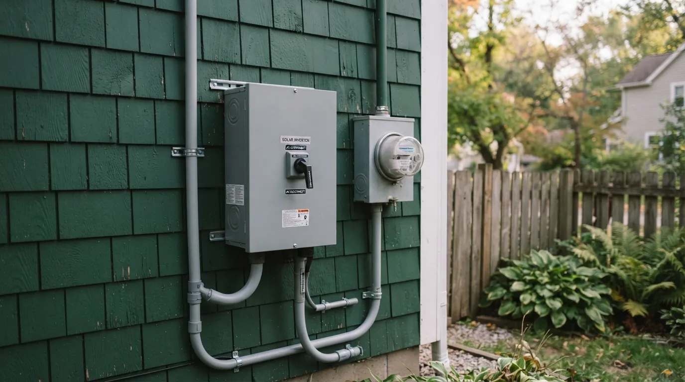 Solar inverter and disconnect wiring on a Grand Rapids home