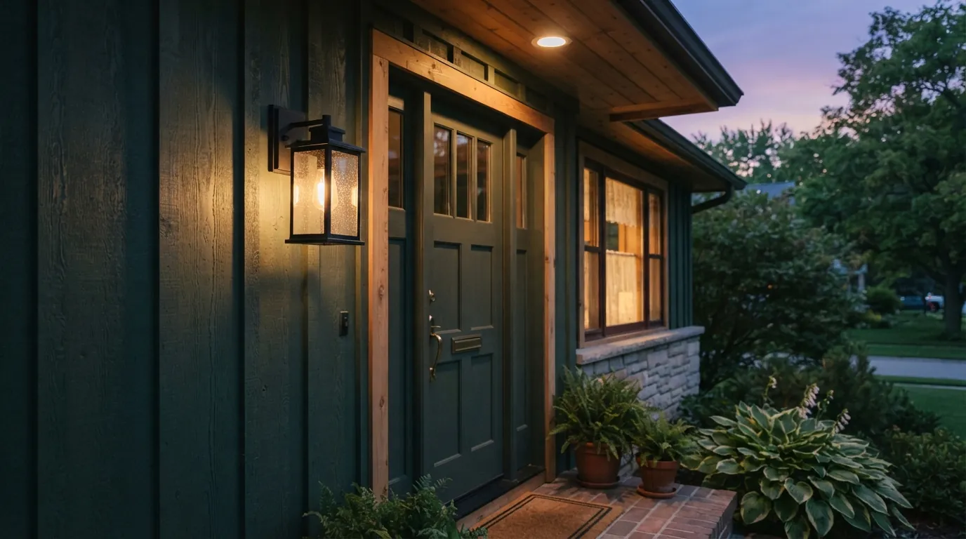 Exterior wall light replaced at a Grand Rapids front door