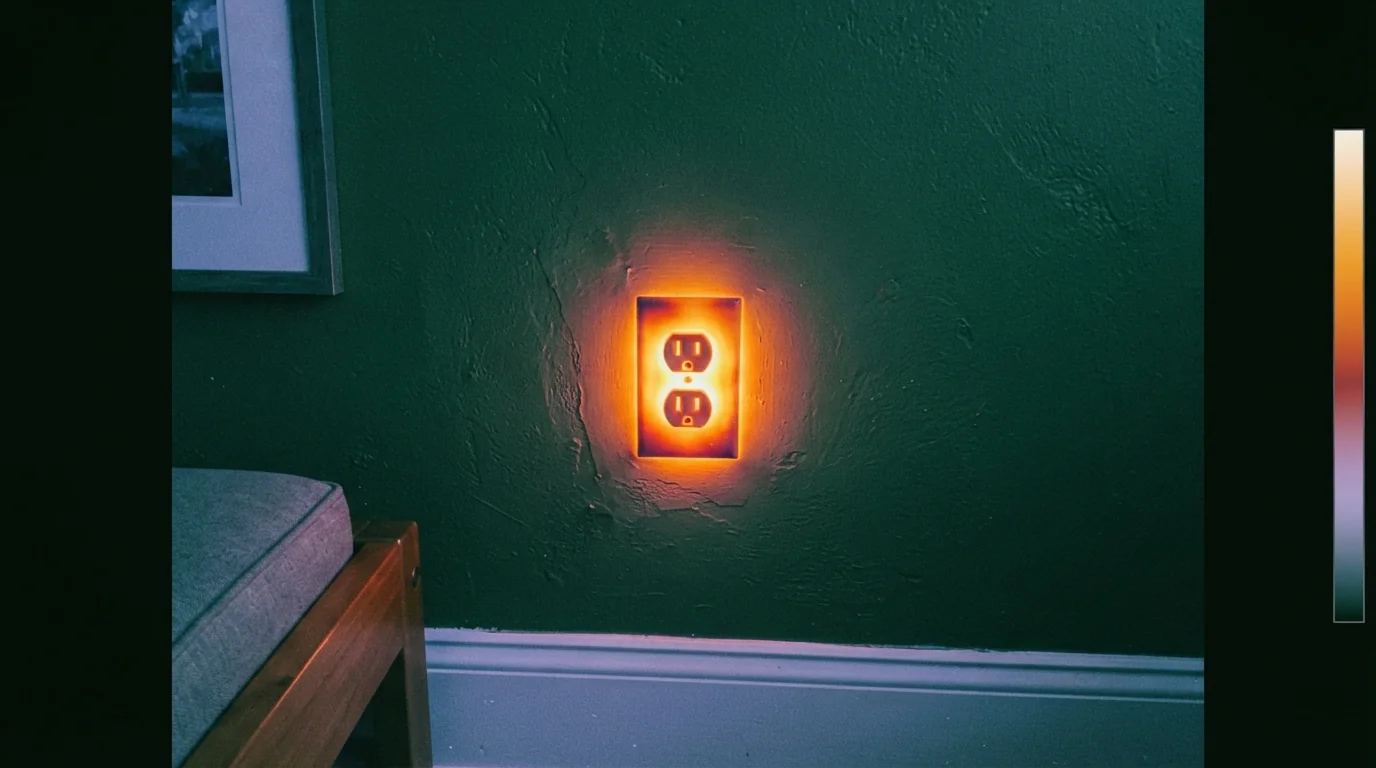 Thermal check of a warm outlet on aluminum wiring in Grand Rapids