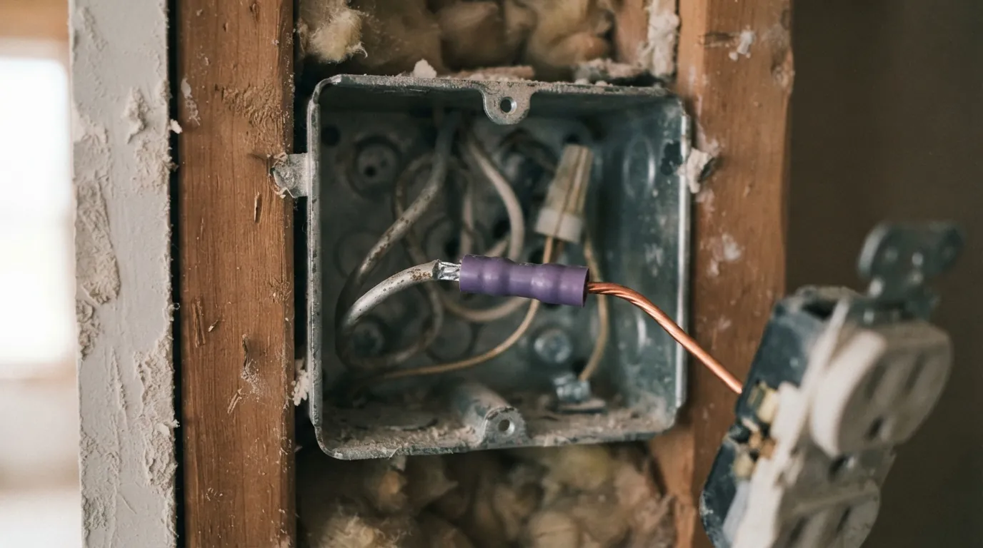 Aluminum wire pigtailed with a crimp connector in a Grand Rapids home