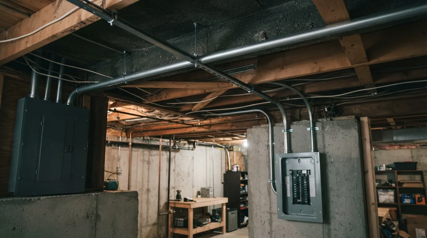 Feeder run from the main panel to a basement subpanel in Grand Rapids