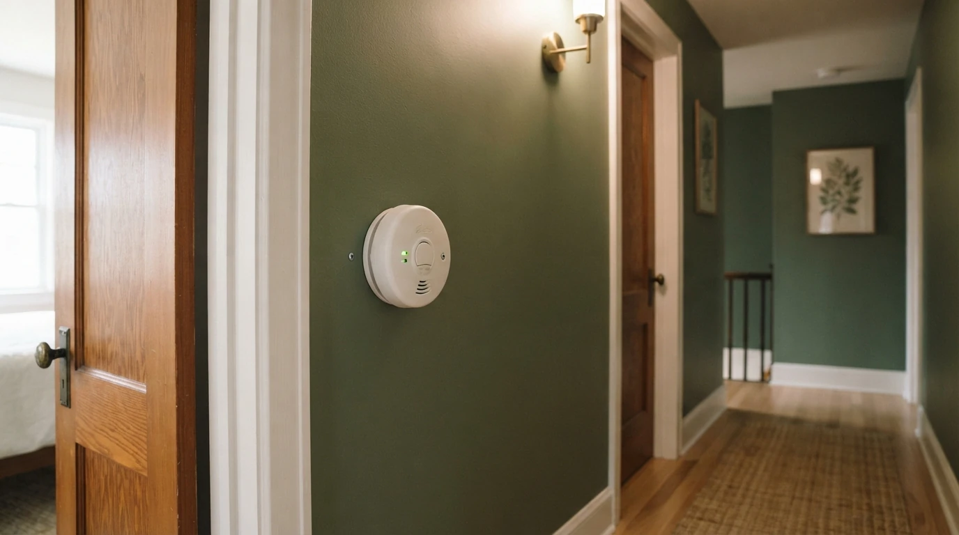 Carbon monoxide alarm outside bedrooms in a Grand Rapids home