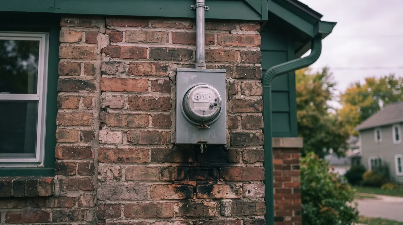 Burned meter socket causing a partial outage in Grand Rapids