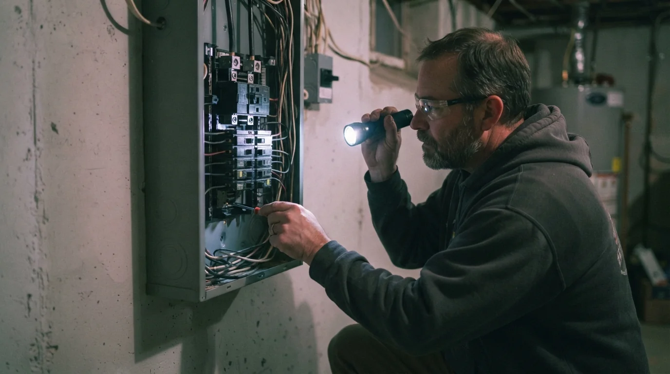 Main breaker inspected during a Grand Rapids partial outage call