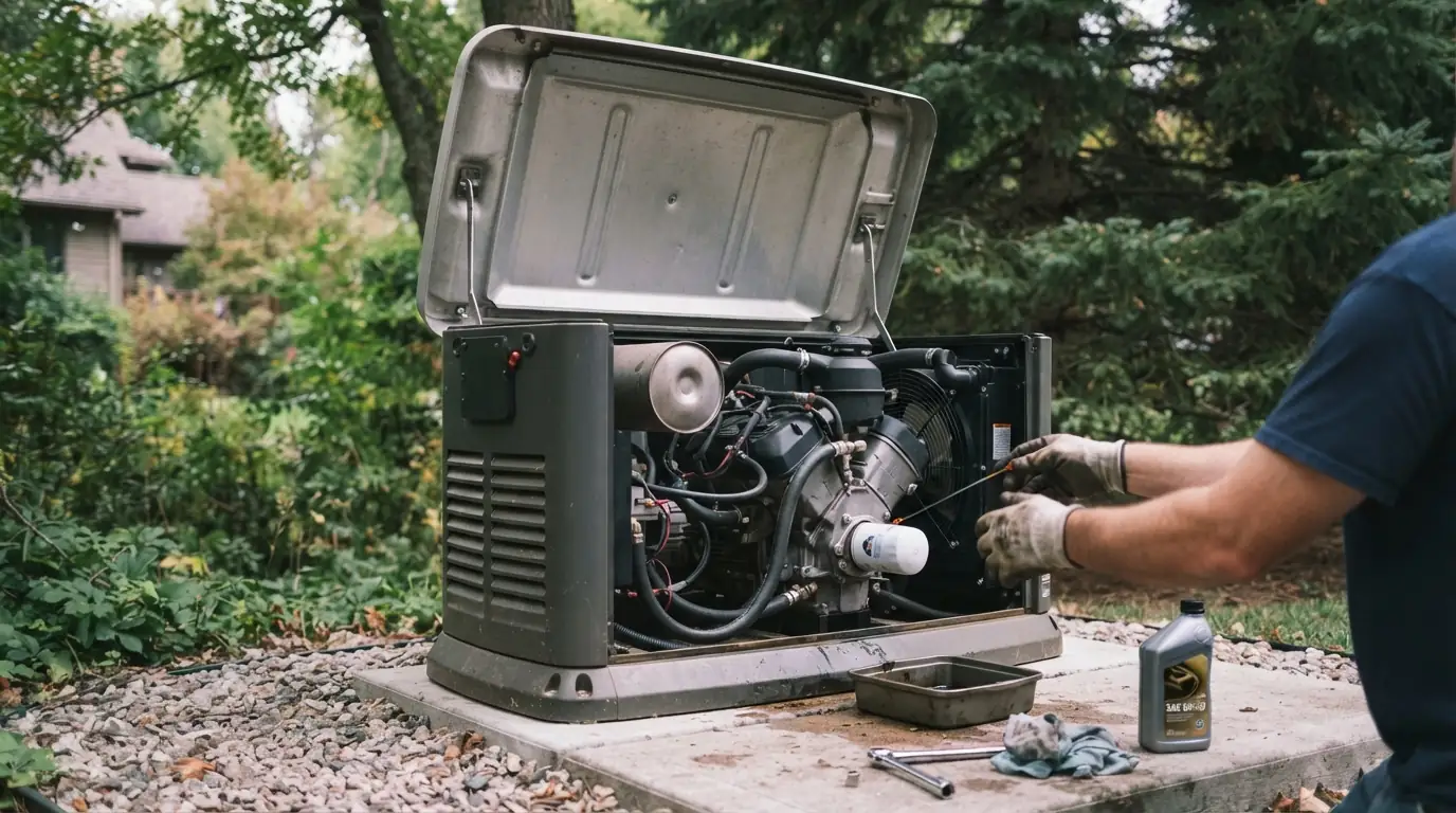Standby generator opened for annual service in Grand Rapids