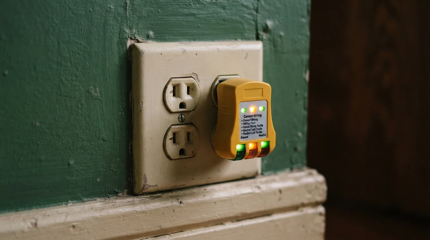 Outlet tester in an older Grand Rapids home