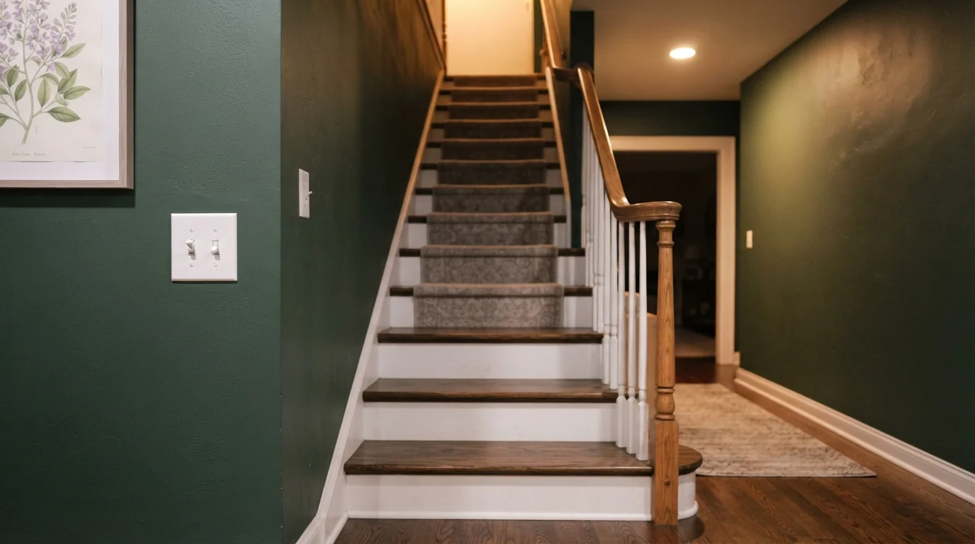 Three-way switched stair lighting in a Grand Rapids home