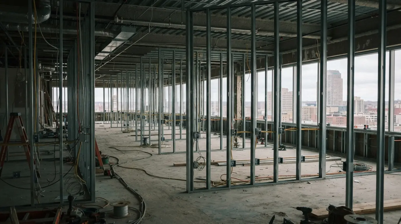 Office build-out electrical rough-in in Grand Rapids