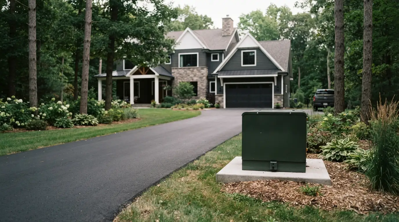 Utility transformer serving a 400 amp home near Grand Rapids