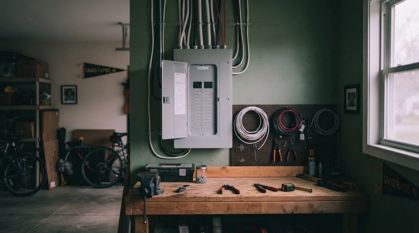 Garage subpanel installed in a Grand Rapids home