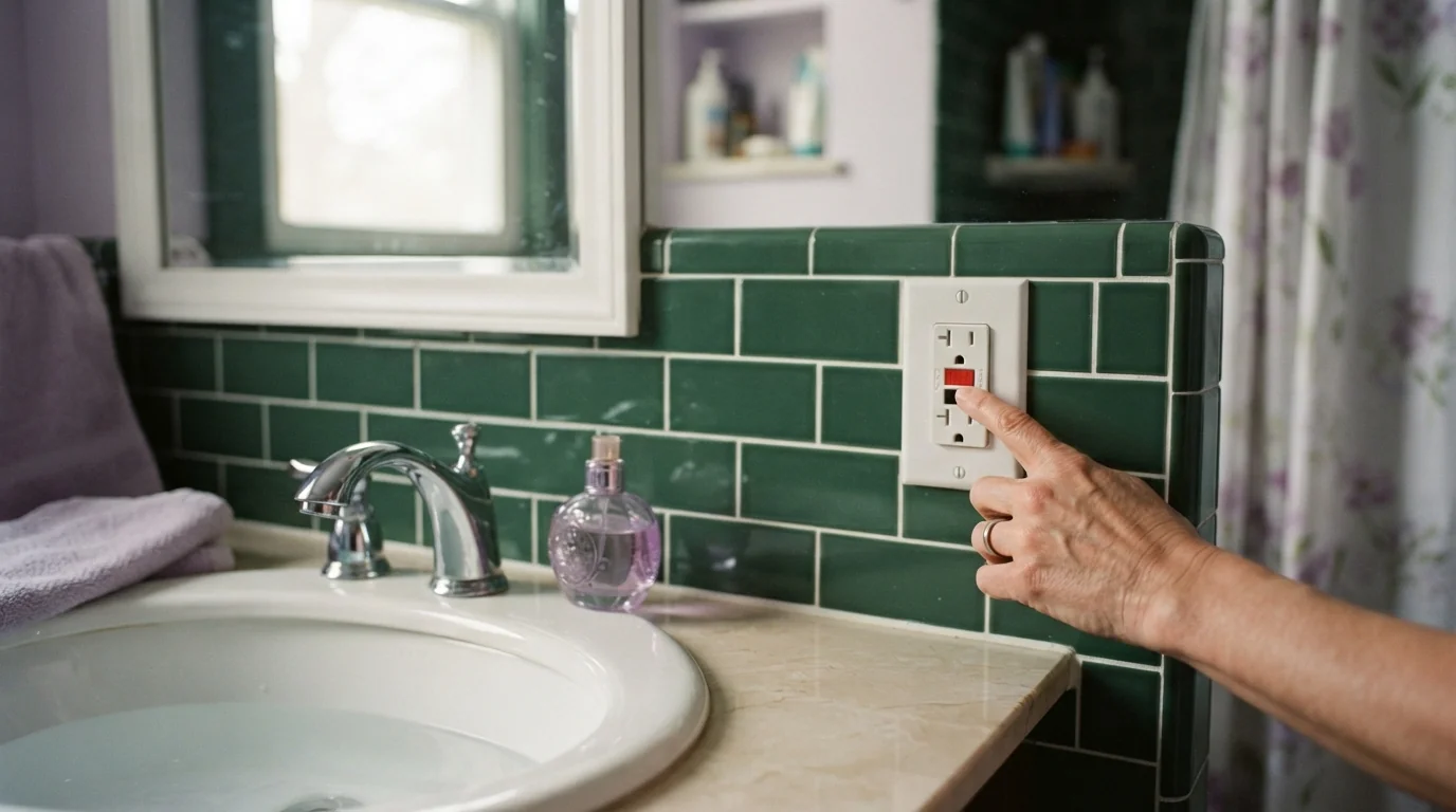Testing a GFCI outlet in a Grand Rapids bathroom