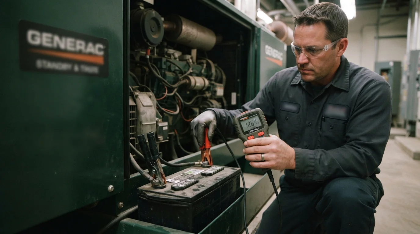 Load testing a standby generator battery during a Grand Rapids service call