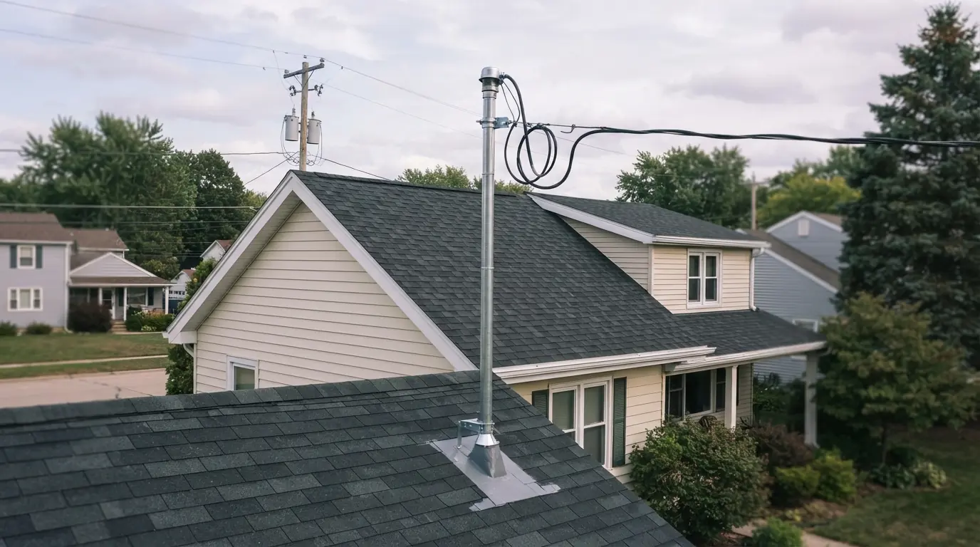 New service mast and weatherhead installed in Grand Rapids