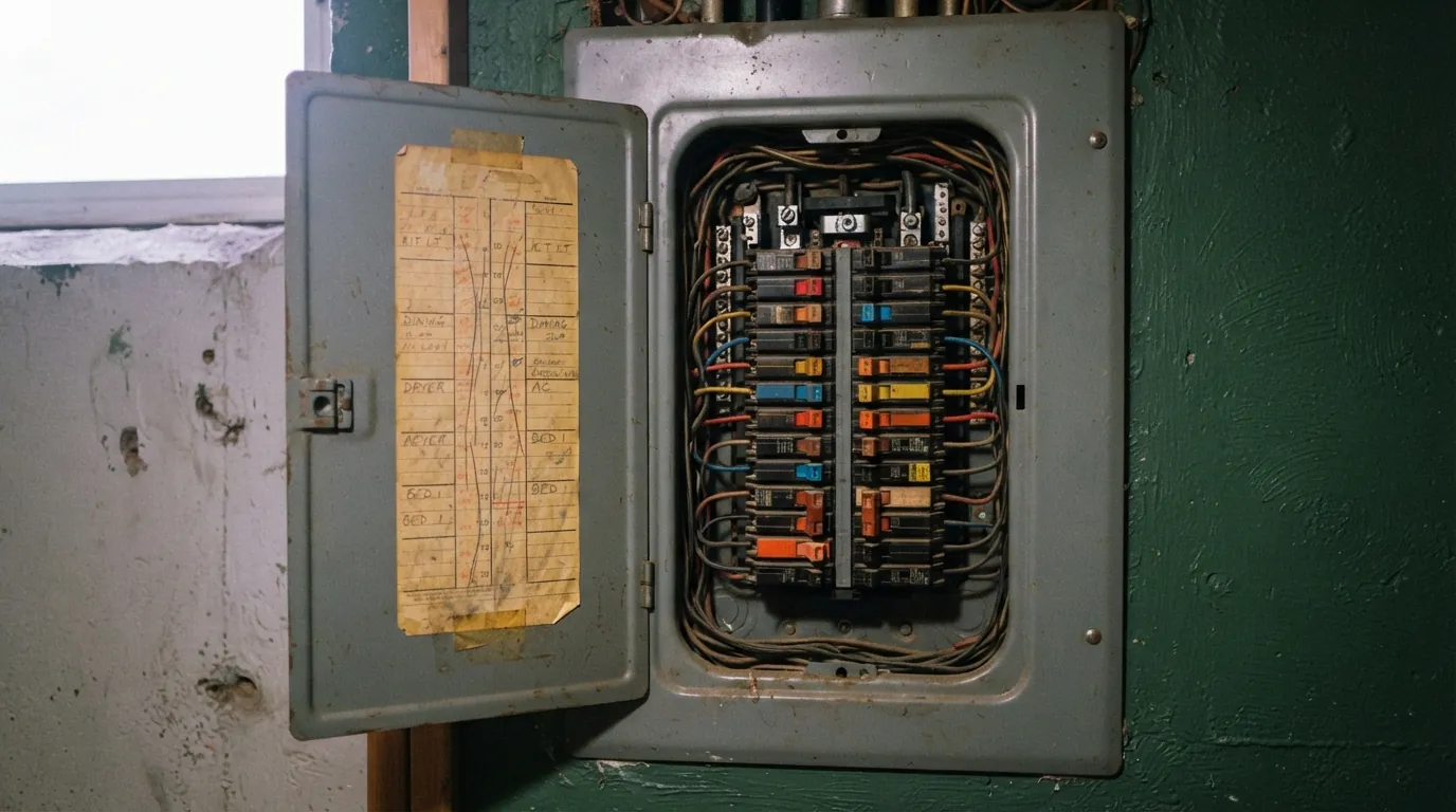 Older problem-brand breaker panel in a Grand Rapids basement