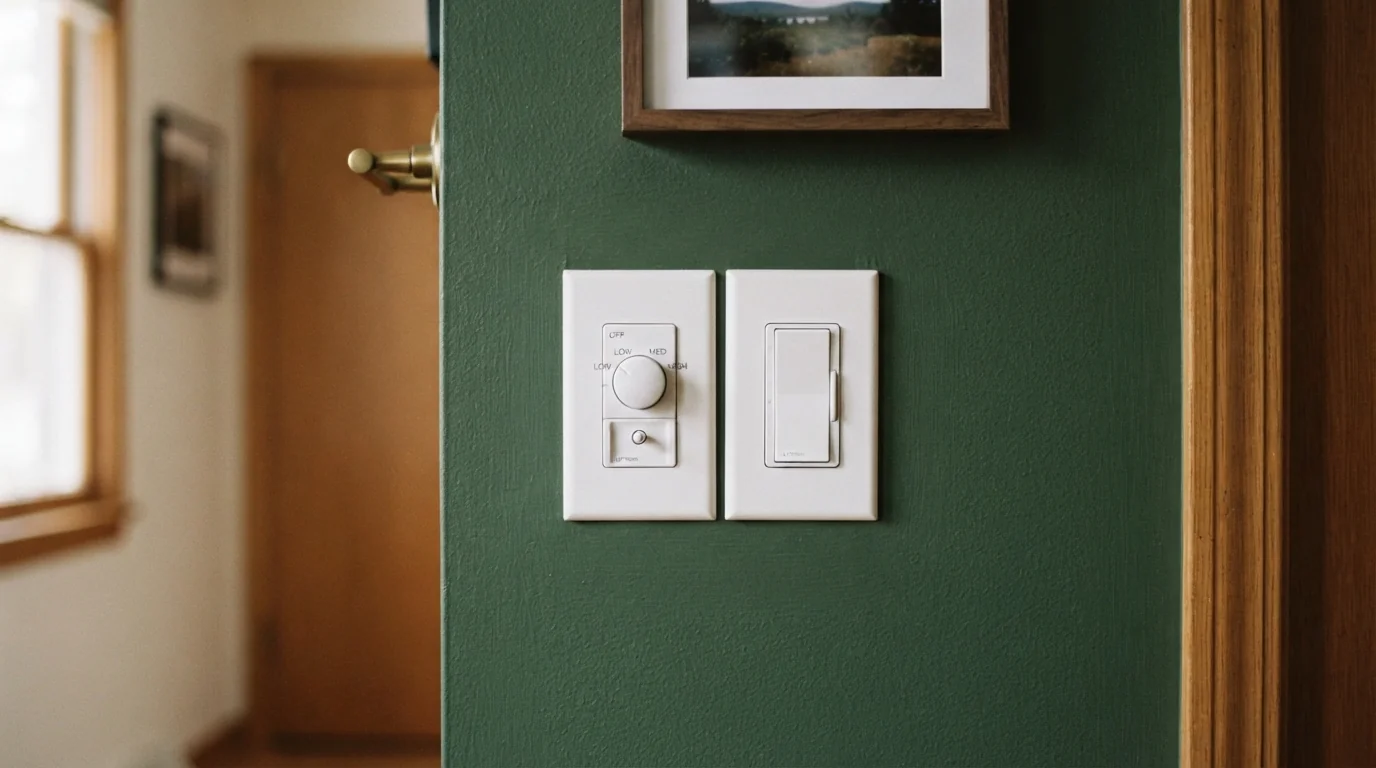 Separate fan and light wall controls in a Grand Rapids home