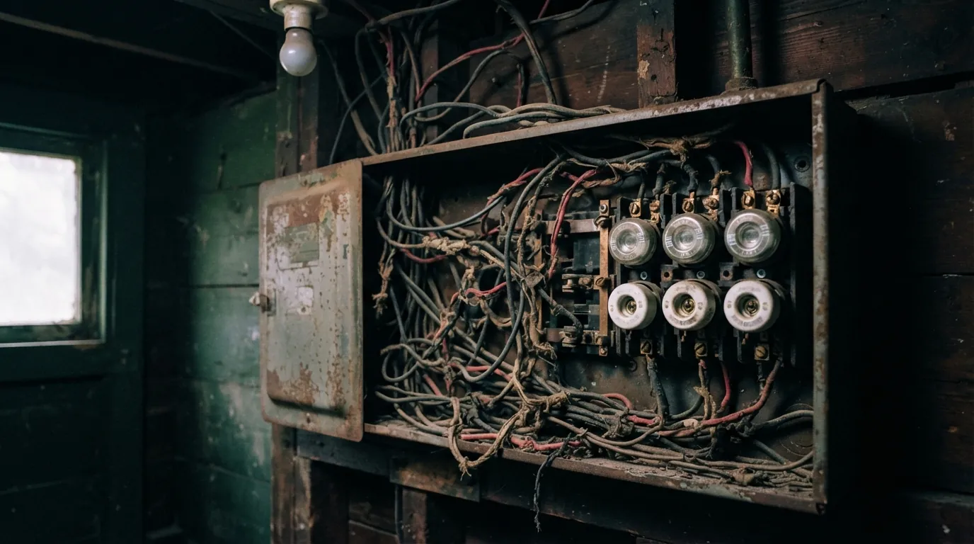 Cloth-insulated wiring found during a Grand Rapids fuse box conversion