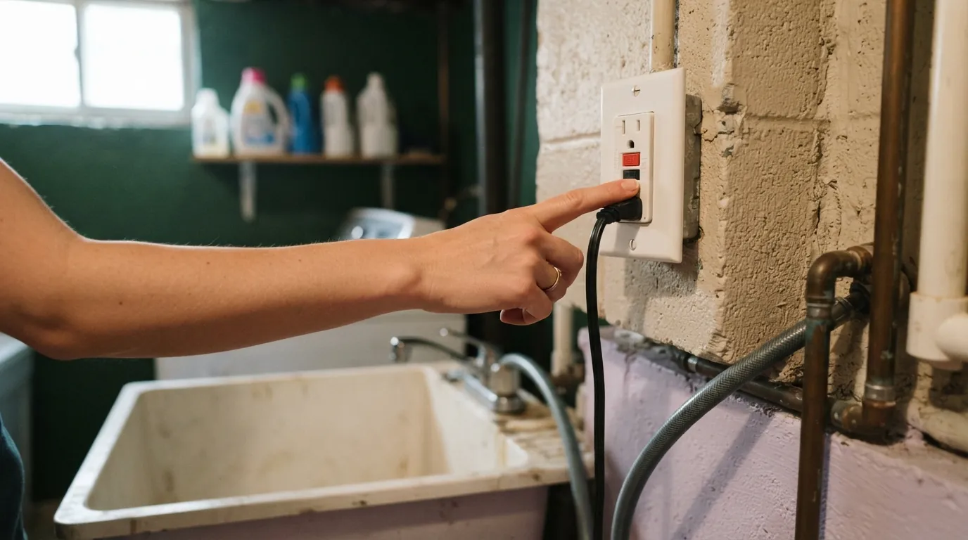 Resetting an upstream GFCI outlet in a Grand Rapids basement